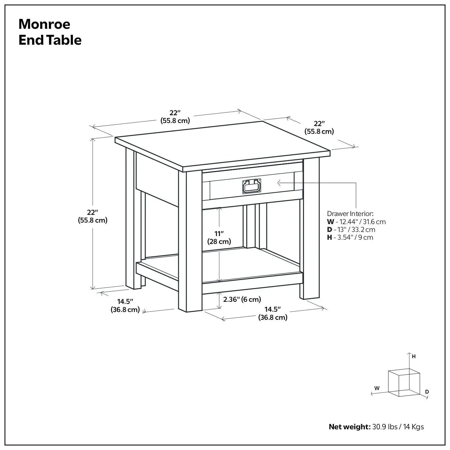 Monroe Handcrafted Side Table and the Acacia Wood
