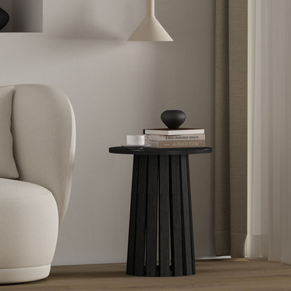 Layla End Table black wood grain finish with books and decorative vase HouseOfZazla on Tampa Home & Garden Store
