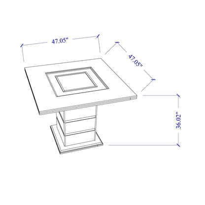 Ariya Bar Table with Glass Inlay and Gloss Finish