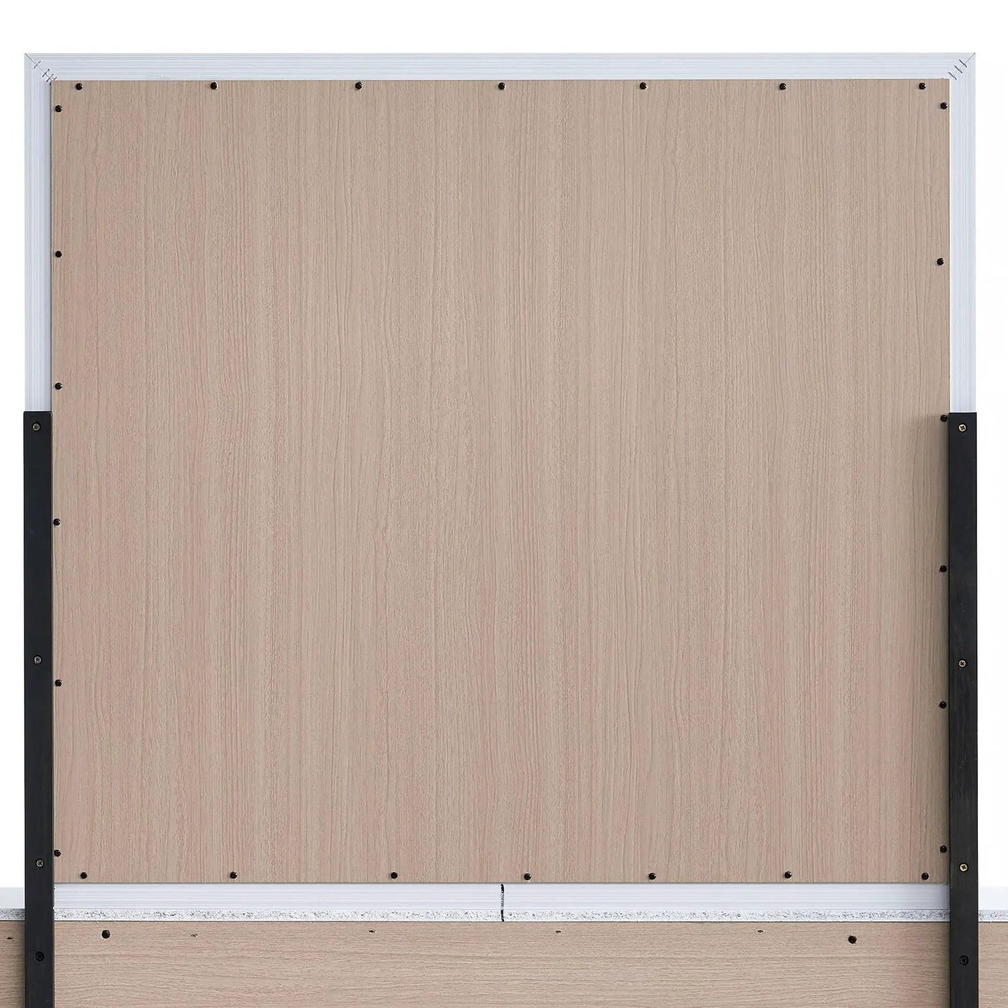 Glasgow mirror back with light wood veneer and exposed screws along metal frame on Tampa Home & Garden Store