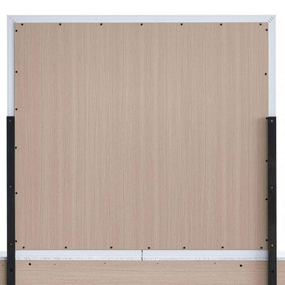 Glasgow mirror back with light wood veneer and exposed screws along metal frame on Tampa Home & Garden Store