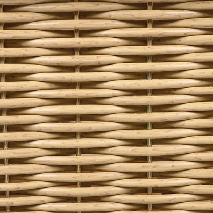 Outdoor club chair wicker weave in beige teak tones on Tampa Home & Garden Store