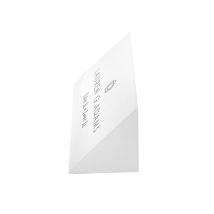 Logo Display white sign stand by Lauren G Adams on Tampa Home & Garden Store