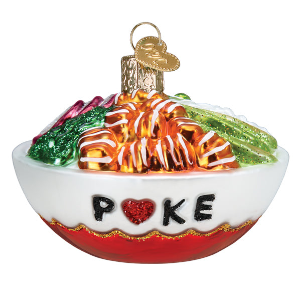 Adorno de cristal con forma de Poke Bowl
