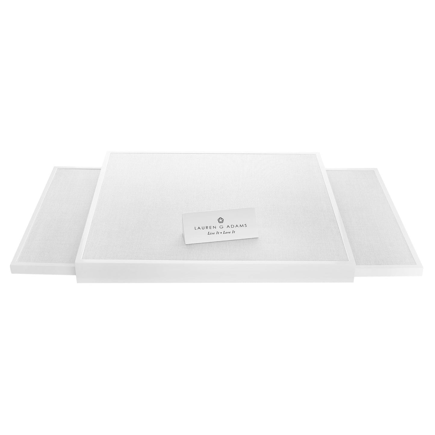 Display Base Set of 3 jewelry stands in white linen-textured panels by Lauren G Adams on Tampa Home & Garden Store