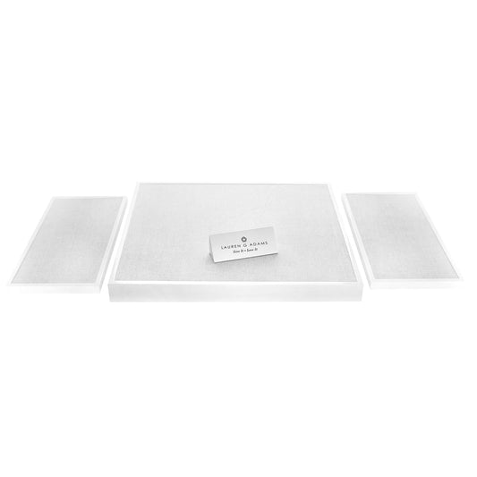 Display Base Set of 3 jewelry stands by Lauren G Adams on white fabric boards on Tampa Home & Garden Store
