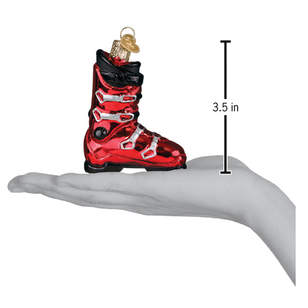 Ornement de verre en forme de botte de ski