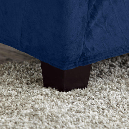 Velvet stretch slipcover Gale Collection navy blue by Great Bay Home on Tampa Home & Garden Store
