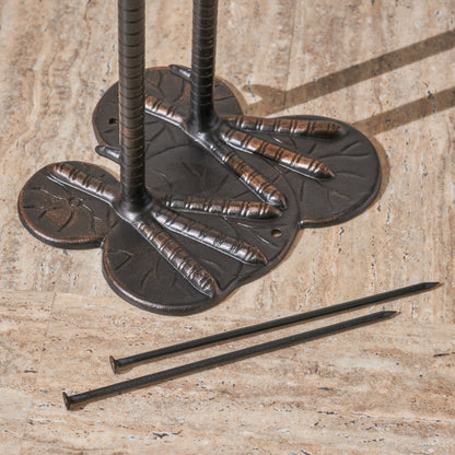 Sunny Outdoor 39-inch aluminum crane with dark bronze finish and leaf-engraved base on Tampa Home & Garden Store