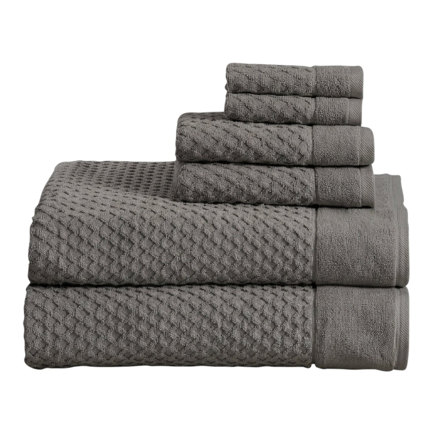 Cotton Diamond Waffle Weave Bath Towel Set