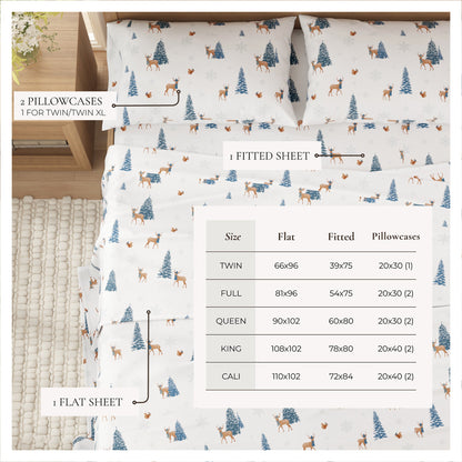 Turkish Cotton And Christmas Flannel Sheet Set