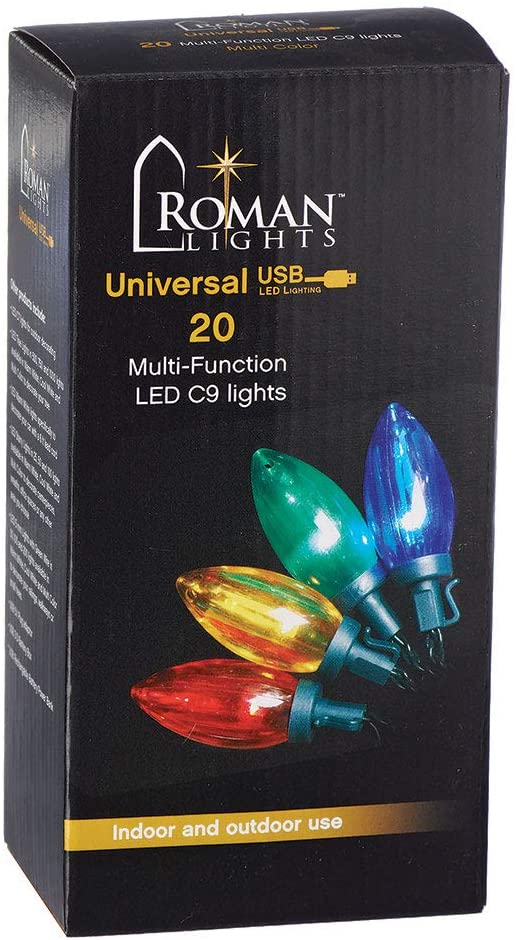 Lot de 20 ampoules LED USB C9 multicolores