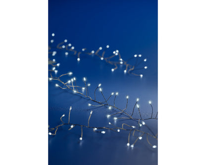 Guirnalda de luces compactas - 100 LED - Blanco frío - Cable plateado
