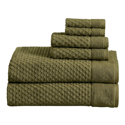 Cotton Diamond Waffle Weave Bath Towel Set
