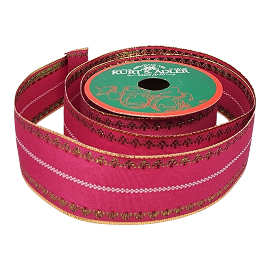 Pink With Gold Edge Ribbon - 1.5" x 10 Yards