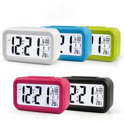Digital Alarm Clock set of 5 by Stevvex, model STCC783VHJ, multicolor LED display on Tampa Home & Garden Store