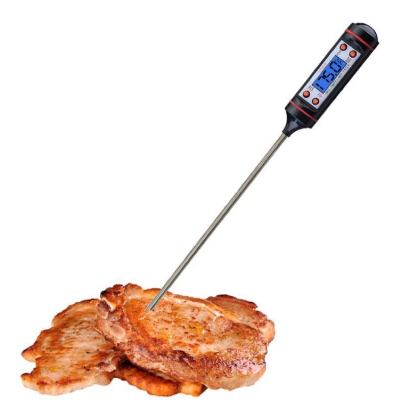 Stevvex digital meat thermometer with stainless steel probe and blue LCD display on Tampa Home & Garden Store