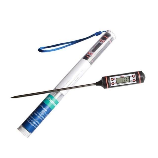 Stevvex digital meat thermometer with stainless probe LCD display blue strap on Tampa Home & Garden Store