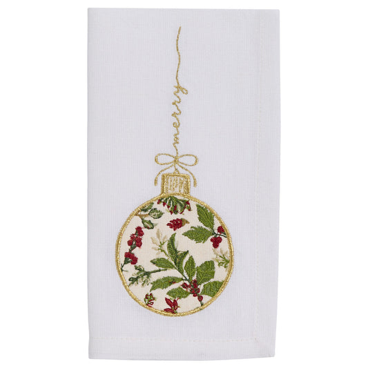 Serviette brodée Paix et Joyeux