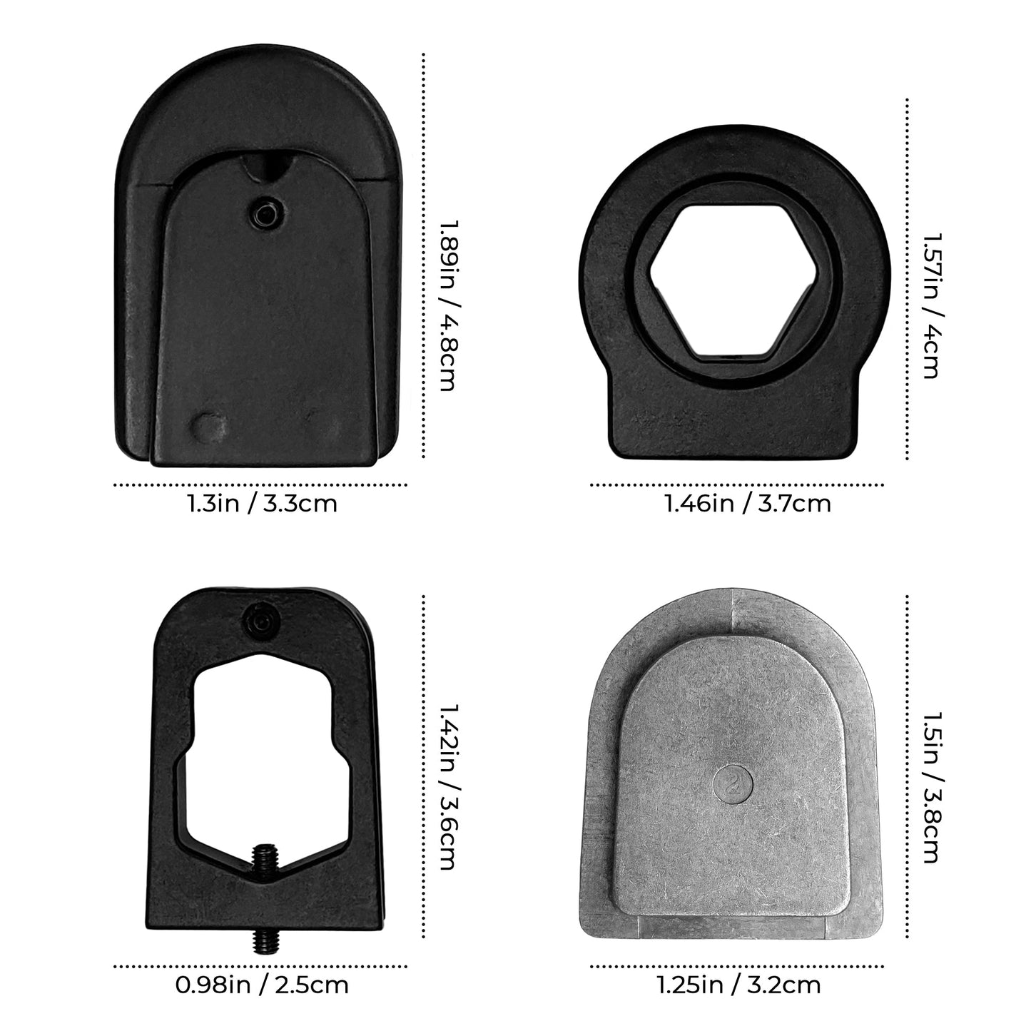 Master Tailgaters rear view mirror metal adapters set of four with button base for VW,Audi,Dodge,Ford,Honda on Tampa Home & Garden Store