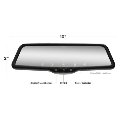 Rear view mirror dash cam by Master Tailgaters with 10-inch LCD, black frame on Tampa Home & Garden Store