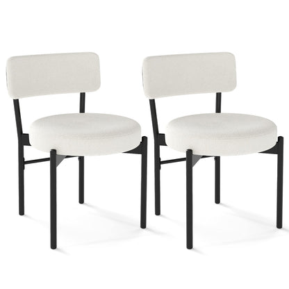 Juego de 2 sillas de comedor con respaldo curvo y asiento acolchado - Gris