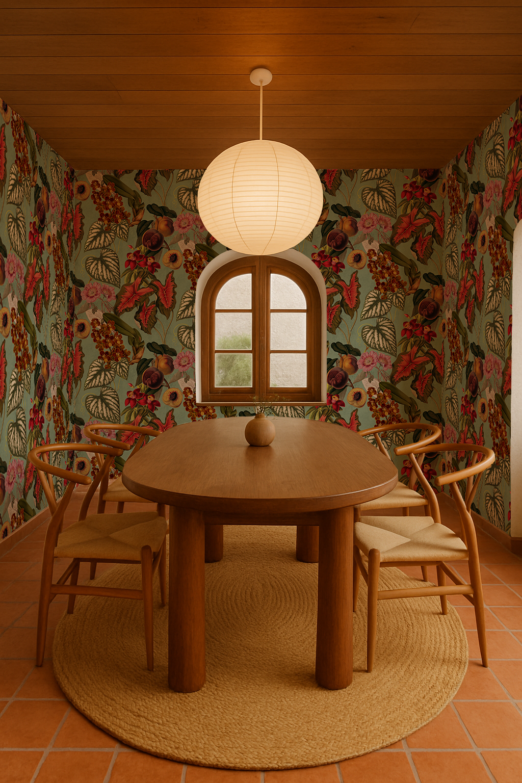 Papier peint Cali Tropicale, menthe