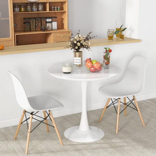 32 Inch Modern Tulip Round Dining Table with MDF Top-White - Tampa Home & Garden Store