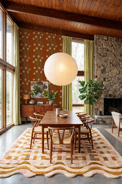 Campanas Wallpaper, rust and yellow