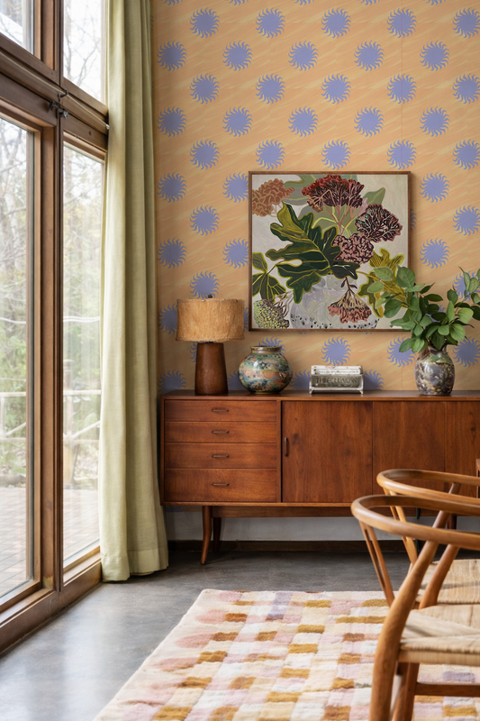 Sol Wallpaper, peach and lavender - Tampa Home & Garden Store