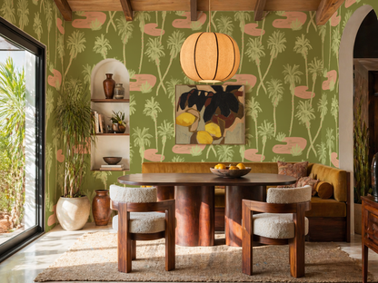 Palm Oasis Wallpaper, olive green