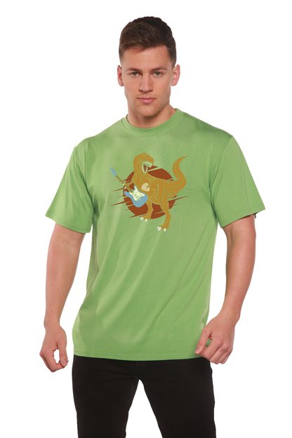 Dinosaur graphic tee with guitar lime bamboo viscose/organic cotton short sleeve by Spun Bamboo on Tampa Home & Garden Store
