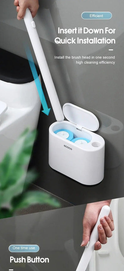 Disposable Toilet Brush With Cleaning Liquid Kit