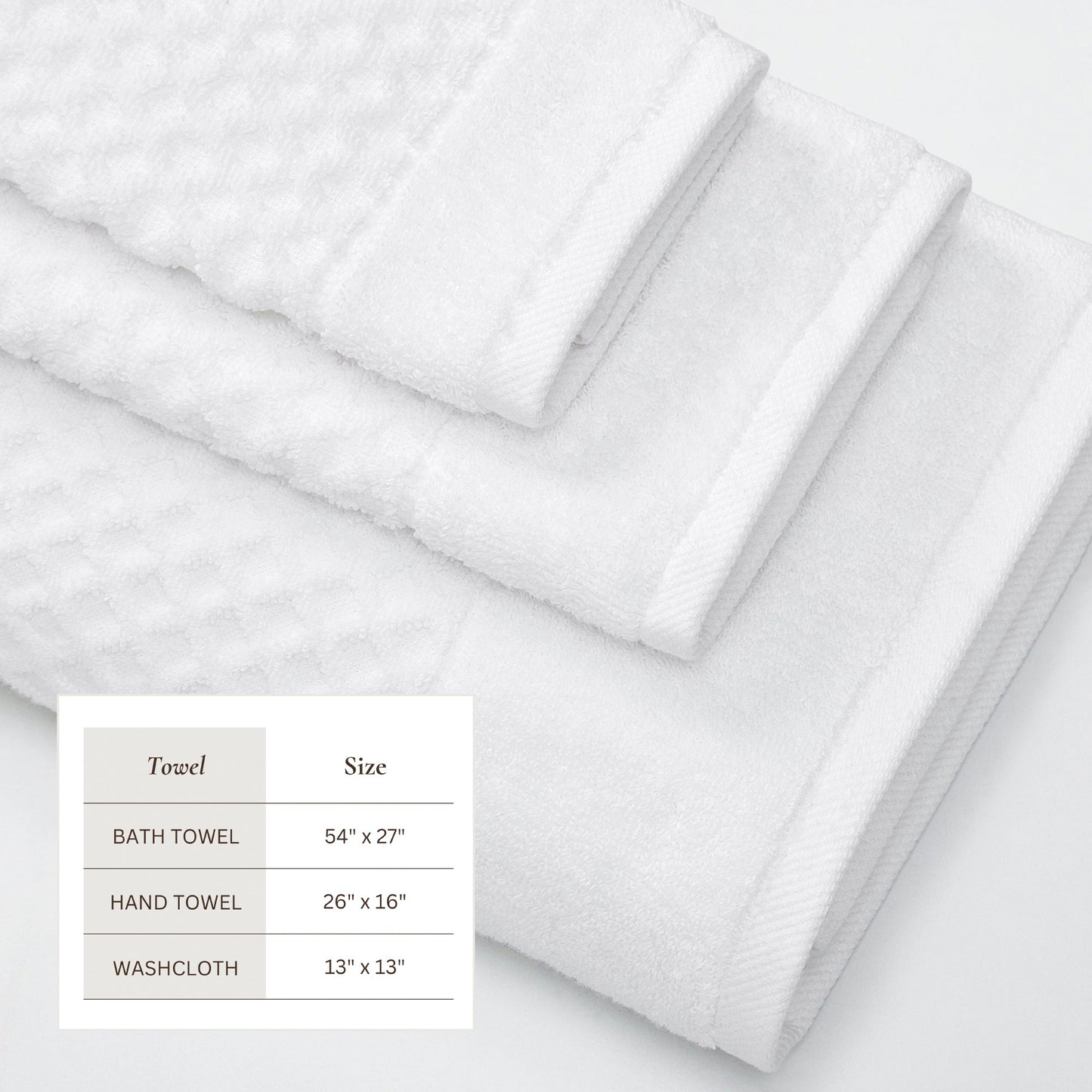 Cotton Diamond Waffle Weave Bath Towel Set
