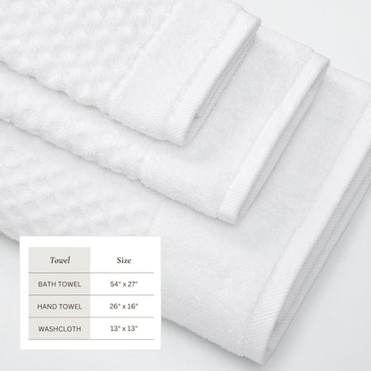 Cotton Diamond Waffle Weave Bath Towel Set