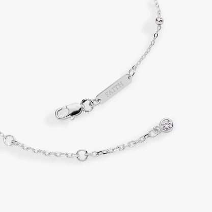 Cross Pave Crystal Beaded Strand Bracelet