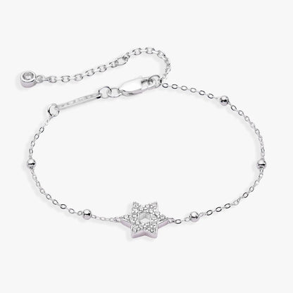 Star of David Delicate Pave Beaded Chain Bracelet in silver by Alex and Ani on Tampa Home & Garden Store