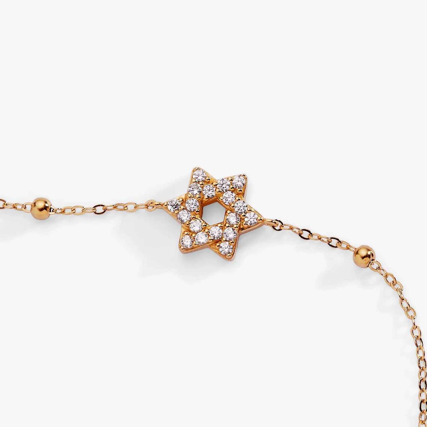 Bracelet Star of David Pave Beaded Chain, gold-tone with pavé crystals, Alex and Ani on Tampa Home & Garden Store