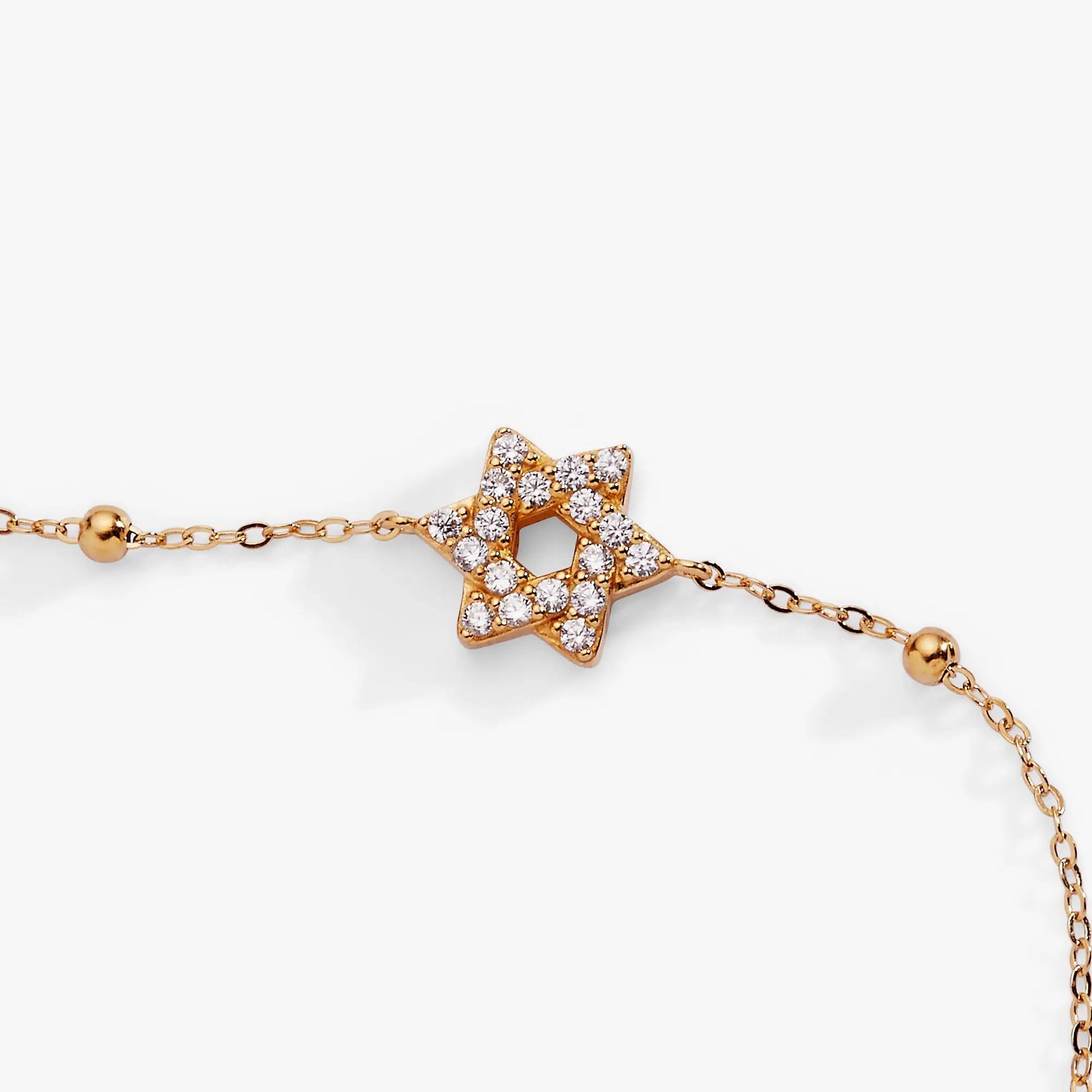 Bracelet Star of David Pave Beaded Chain, gold-tone with pavé crystals, Alex and Ani on Tampa Home & Garden Store