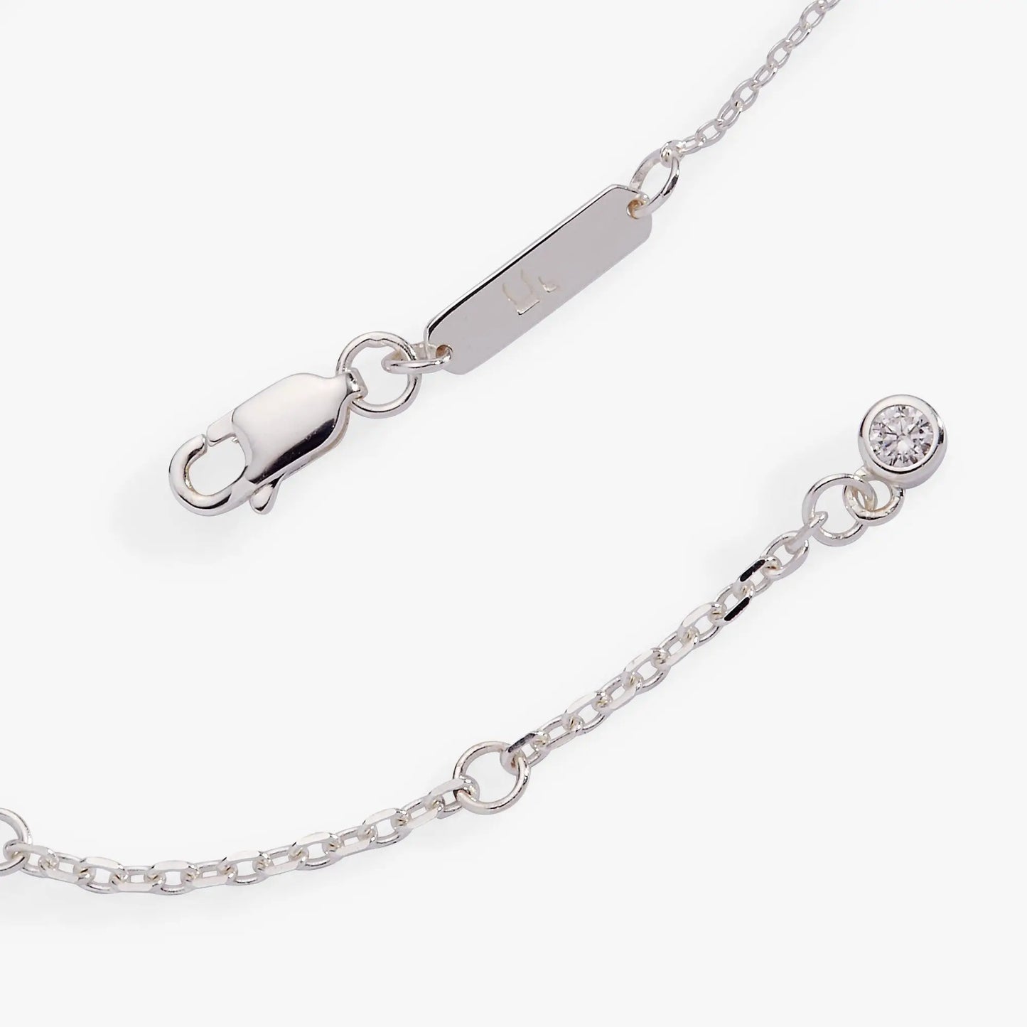 Star of David Delicate Pave Beaded Chain Bracelet, silver-tone with a rectangular plate detail on Tampa Home & Garden Store