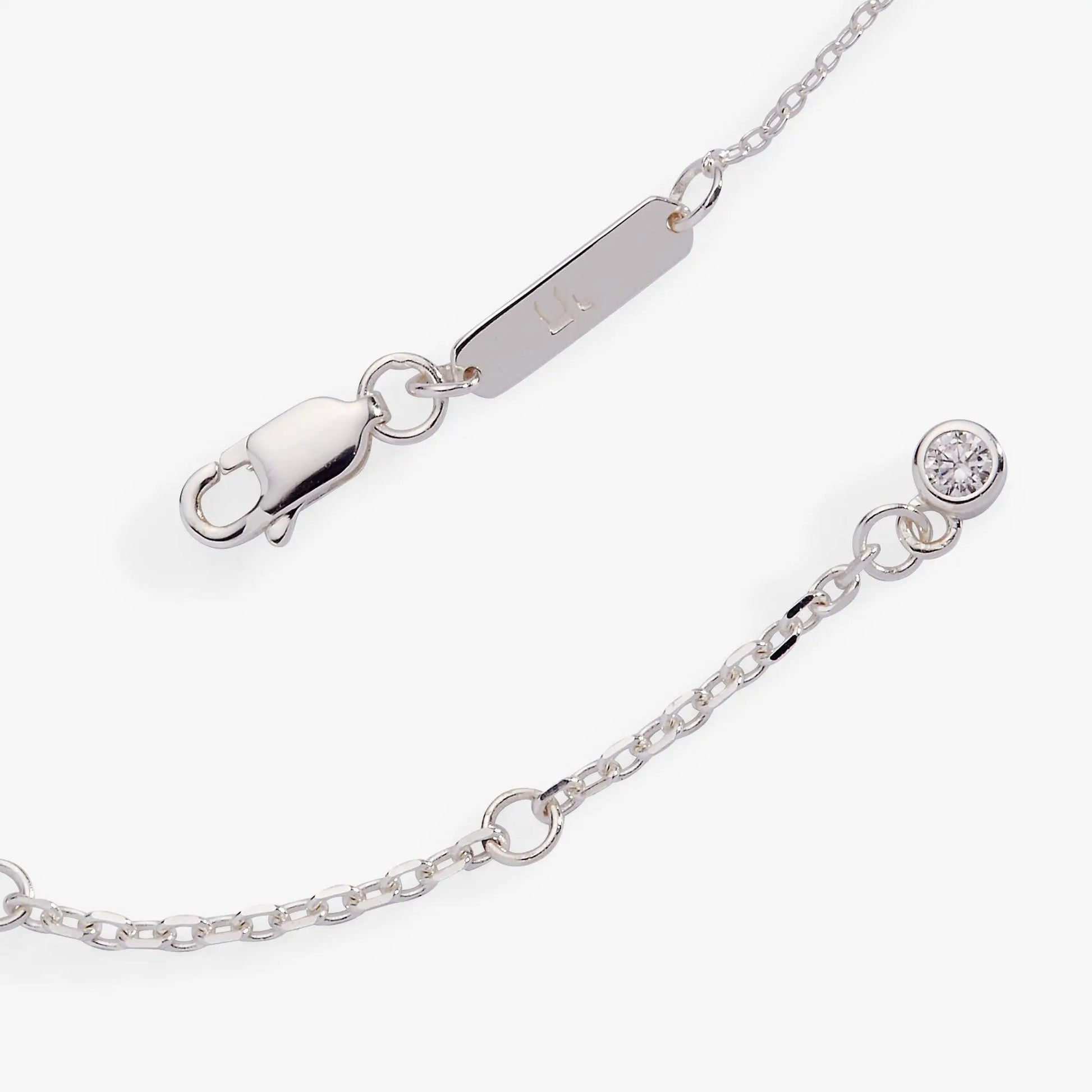 Star of David Delicate Pave Beaded Chain Bracelet, silver-tone with a rectangular plate detail on Tampa Home & Garden Store