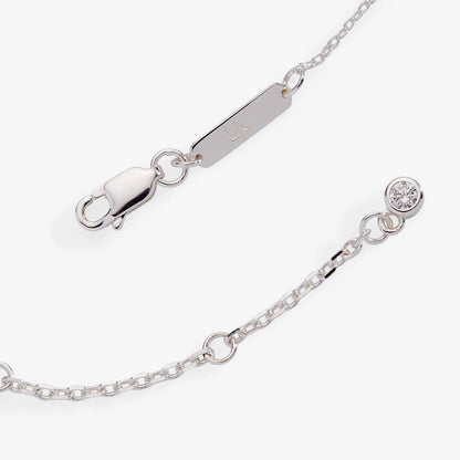 Star of David Delicate Pave Beaded Chain Bracelet, silver-tone with a rectangular plate detail on Tampa Home & Garden Store