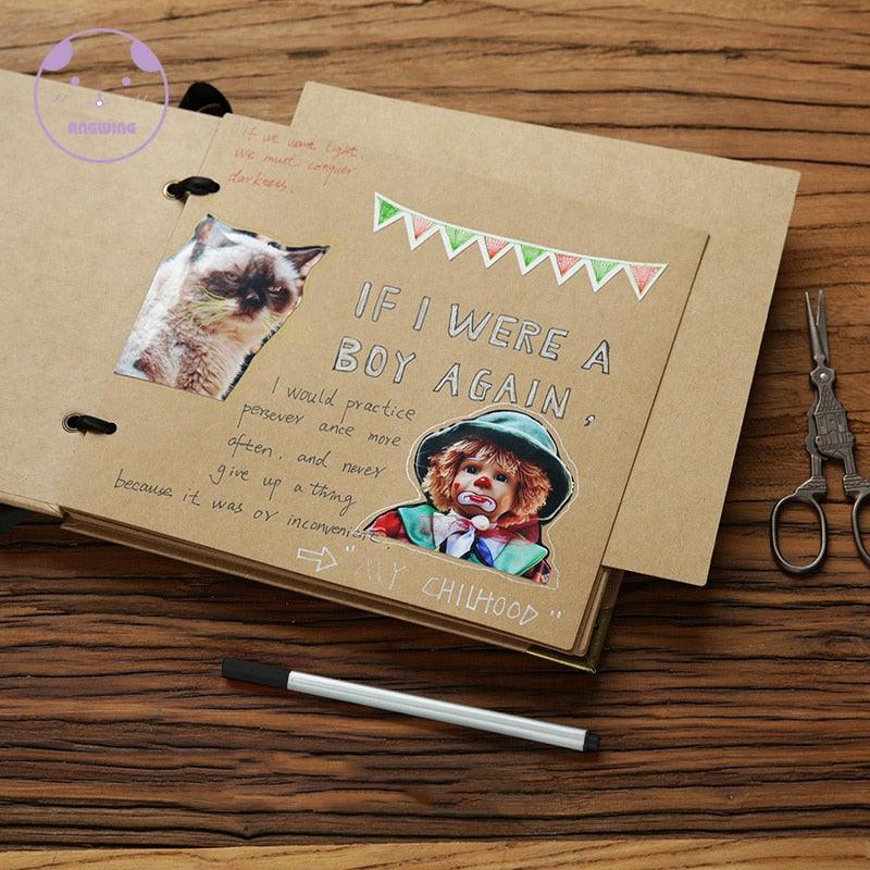 Stevvex DIY photo album scrapbook with kraft cover, 20 pages, ring-bound on Tampa Home & Garden Store