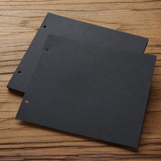 Stevvex black hardcover DIY photo album scrapbook, 2 x 20-page albums with binding holes on Tampa Home & Garden Store