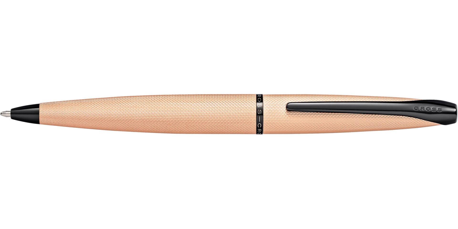 ATX Brushed Rose Gold Ballpoint Pen with black CROSS clip on Tampa Home & Garden Store