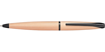 ATX Brushed Rose Gold Ballpoint Pen with black CROSS clip on Tampa Home & Garden Store