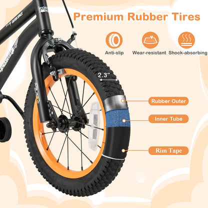 14-Inch Kids Bike Sport Bicycle for 3-5 Years Old with Adjustable Seat-14 inches