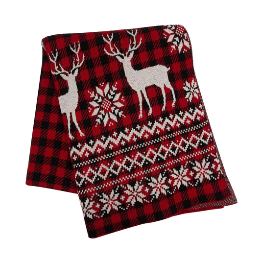 Tartan Plaid Deer Throw - Tampa Home & Garden Store