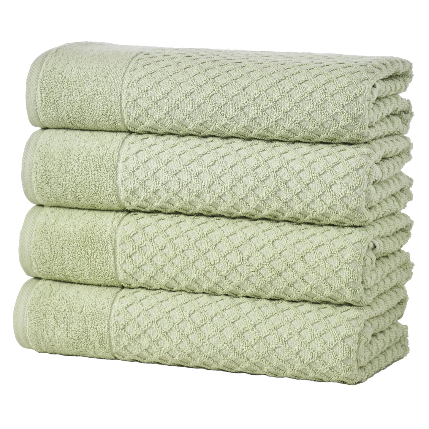 Cotton Diamond Waffle Weave Bath Towel Set