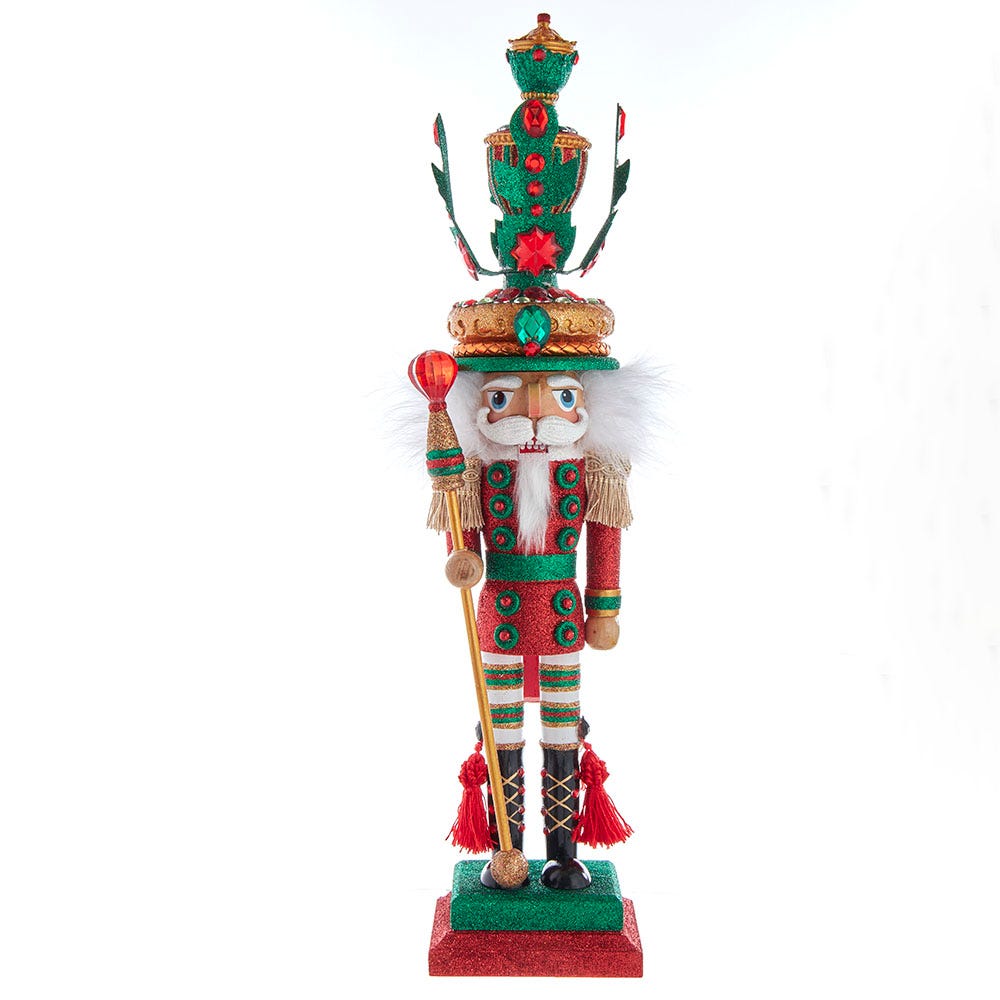 Cascanueces con sombrero de hojas rojas y verdes de Hollywood (45 cm)